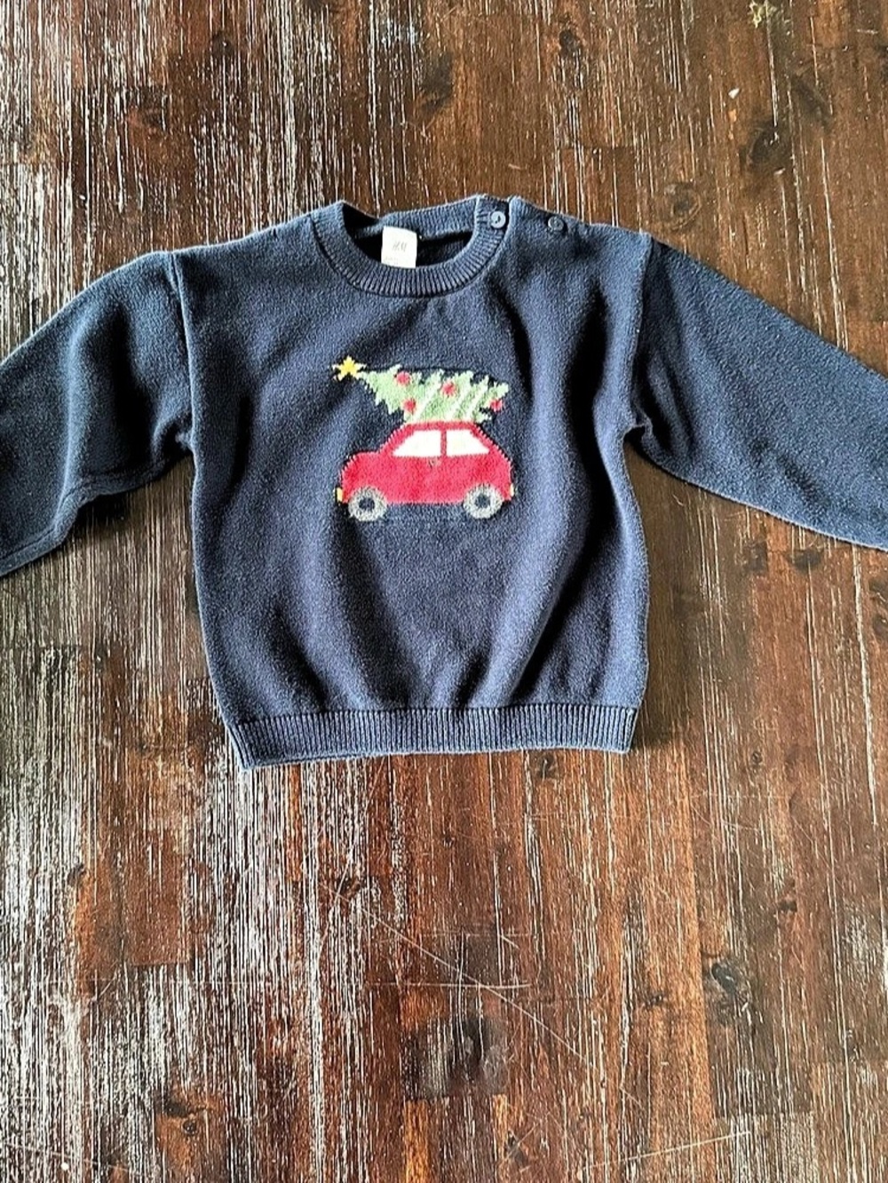 H&M Boys 2T Holiday Car Sweater